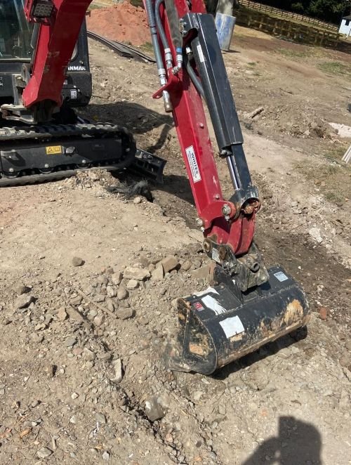 Digger being used to do landscaping groundworks